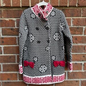 Heirloom by Polly Finders Knit Sweater Snap Jacket Size Medium 5-6 Girls